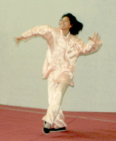 Meester Shen Jin in spontane beweging